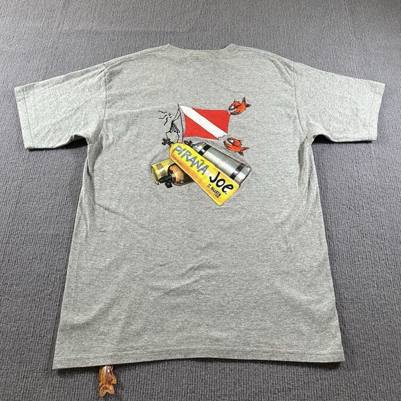 Pirana Joe St Maarten‎ Gray Shirt Mens Size Medium Beaches Fishing - Picture 7 of 9